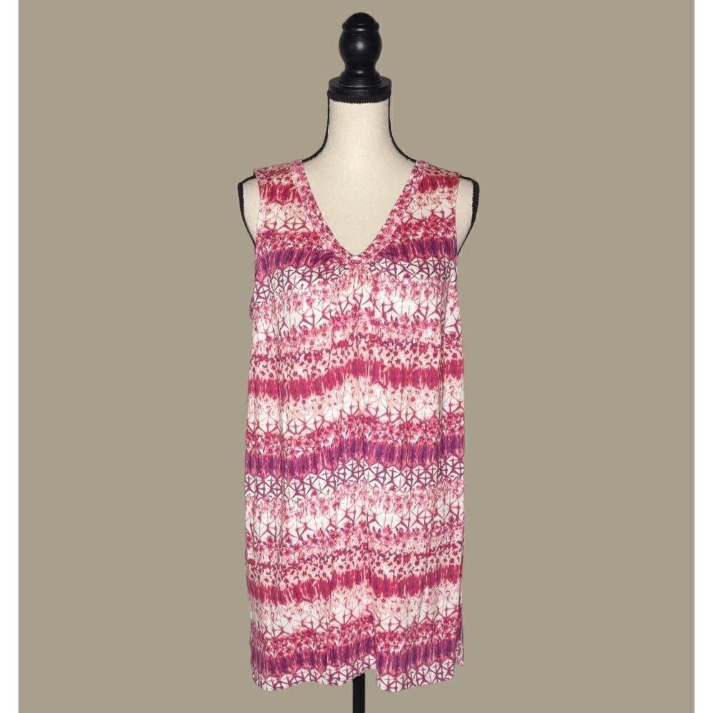 Woman Within Sleeveless 100% Cotton Pink Tunic Top Size 14/16 NWOT